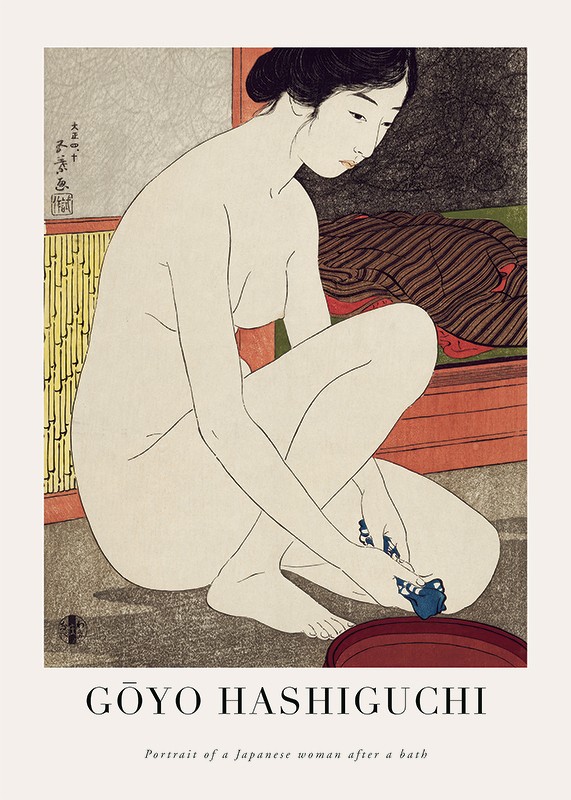 Portrait Of A Japanese Woman After A Bath By Goyō Hashiguchi-1