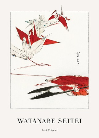 Poster Bird Origami By Watanabe Seitei