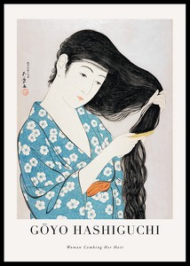 Woman Combing Her Hair By Goyō Hashiguchi-0