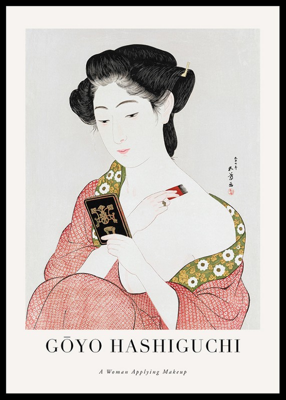 A Woman Applying Makeup By Goyō Hashiguchi-0