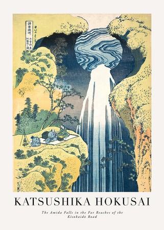 Poster The Amida Falls In The Far Reaches Of The Kisokaidō Road By Katsushika Hokusai