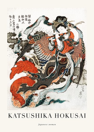 Poster Japanese Woman By Katsushika Hokusai