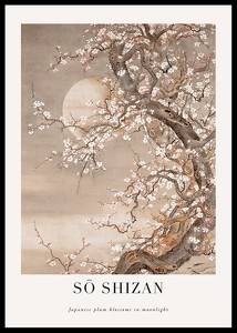 Japanese Plum Blossoms In Moonlight By Sō Shizan-0