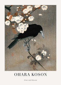 Crow And Blossom By Ohara Koson-1