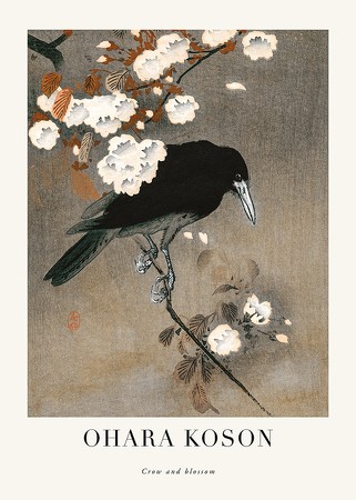 Poster Crow And Blossom By Ohara Koson
