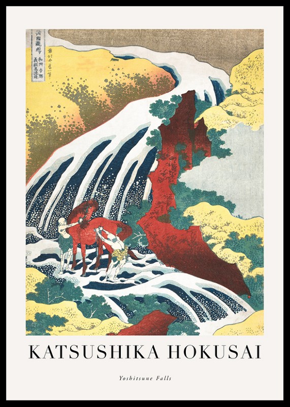 Yoshitsune Falls By Katsushika Hokusai-0