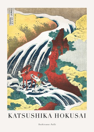 Poster Yoshitsune Falls By Katsushika Hokusai