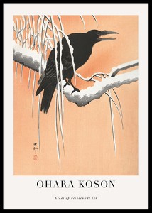 Crow On Snowy Tree Branch No2 By Ohara Koson-0