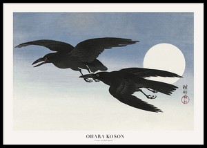 Crows At Full Moon By Ohara Koson-0