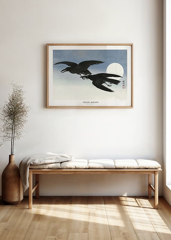 Poster Crows At Full Moon By Ohara Koson crossfade