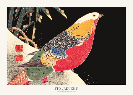 Poster Golden Pheasant In The Snow By Ito Jakuchu