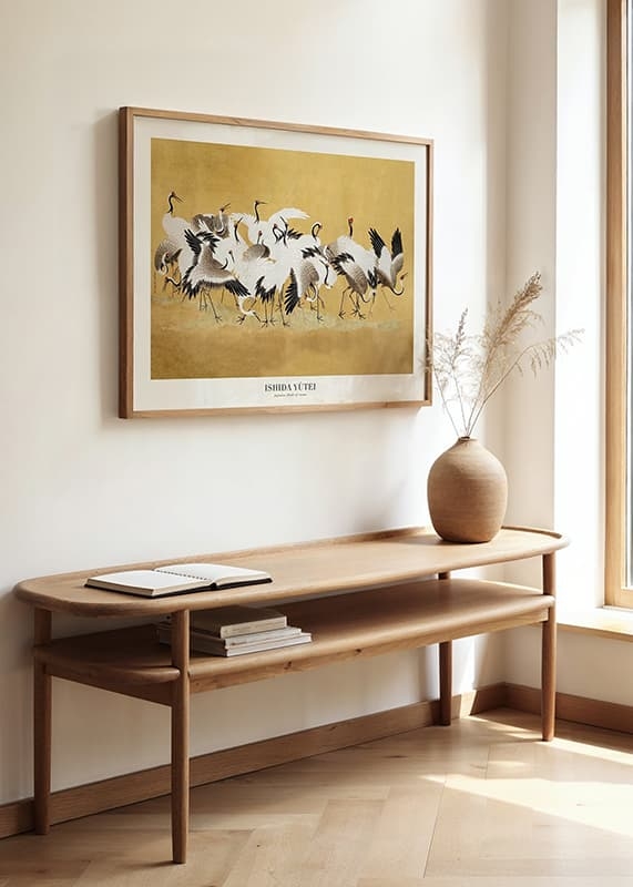 Poster Japanese Flock Of Cranes By Ishida Yūtei crossfade