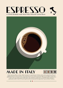 Poster Espresso Made In Italy