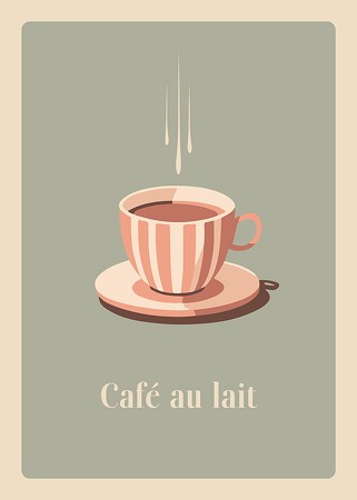 Poster Cafe Au Lait