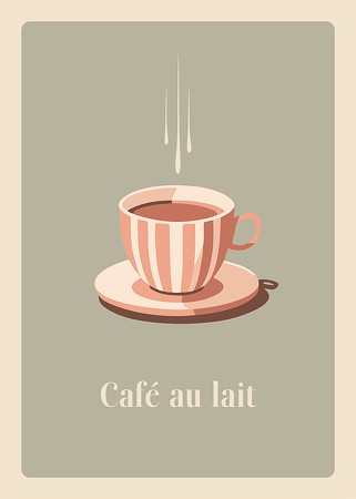Poster Cafe Au Lait