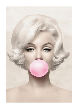 Poster Marilyn Monroe Pink Bubblegum