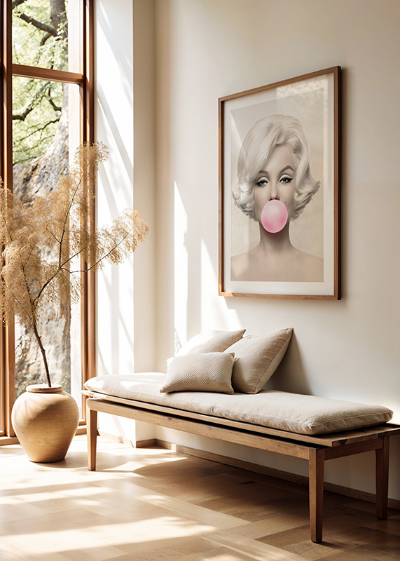 Poster Marilyn Monroe Pink Bubblegum crossfade