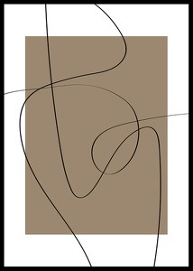 Abstract Line Art On Brown-0