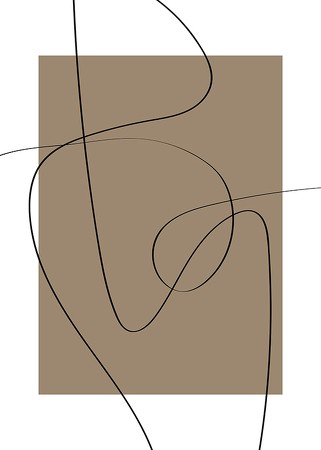 Poster Abstract Line Art On Brown