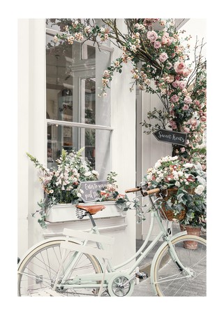 Poster Bicycle And Flowers