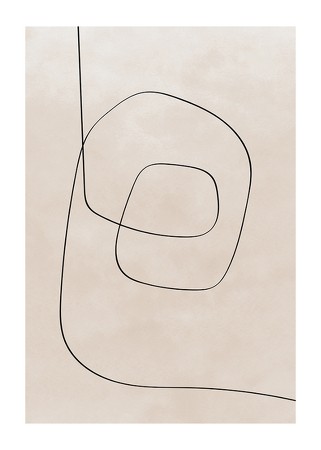 Poster Line Art Abstract Shapes No1