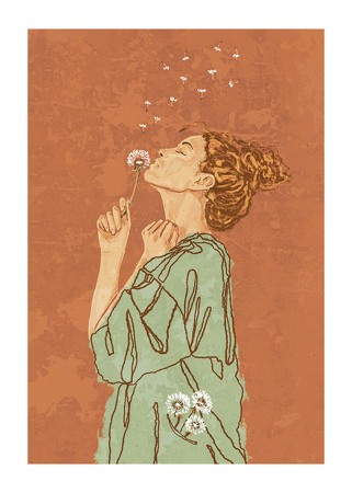 Poster Woman With Dandelion