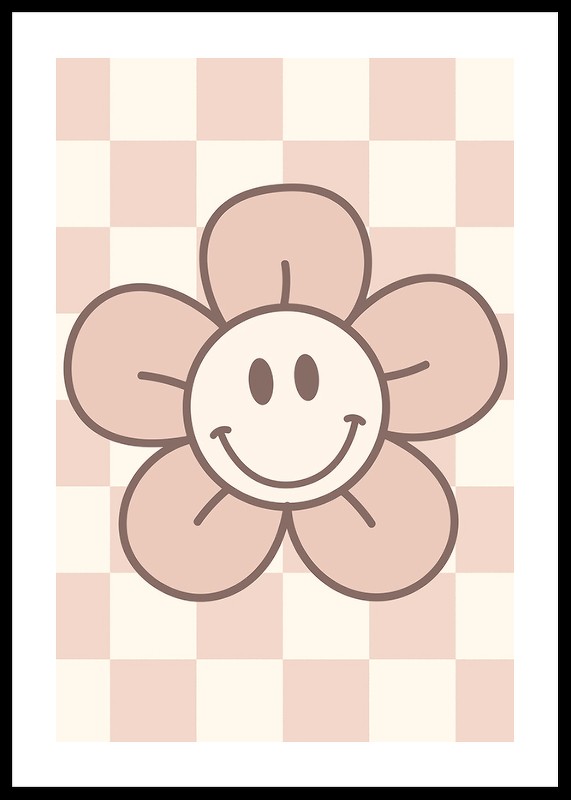 Pink Smiley Flower-0