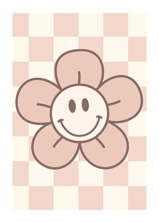 Poster Pink Smiley Flower