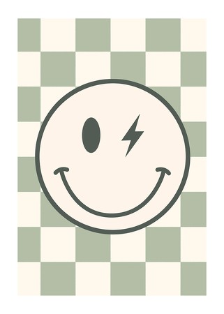 Poster Green Smiley Flash