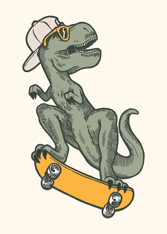 T-rex Dino Skateboarding-3