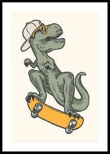 T-rex Dino Skateboarding-0