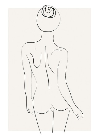 Poster Female Body Line Art