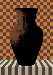 Checkered Vintage Vase No3-3