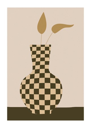 Poster Checkered Vintage Vase No1