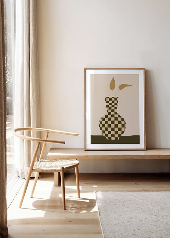 Poster Checkered Vintage Vase No1 crossfade