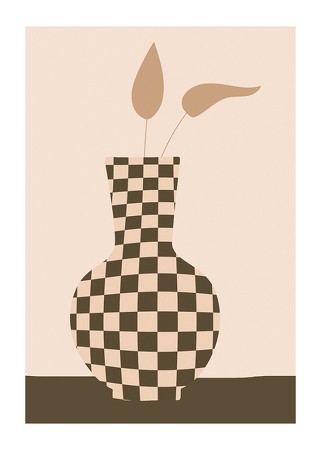 Poster Checkered Vintage Vase No1