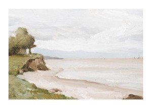 Poster Beach Near Etretat By Jean-Baptiste-Camille Corot