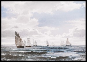 Sejlskibe I Sundet Syd For Kronborg By Carl Frederik Sørensen-2