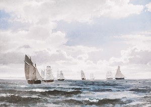 Sejlskibe I Sundet Syd For Kronborg By Carl Frederik Sørensen-3