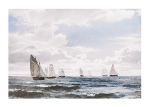 Sejlskibe I Sundet Syd For Kronborg By Carl Frederik Sørensen-1
