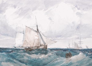 A Cutter And Other Shipping In A Breeze By Richard Parkes Bonington-3
