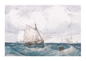 A Cutter And Other Shipping In A Breeze By Richard Parkes Bonington-1