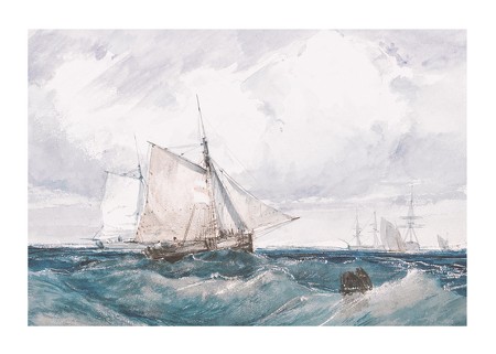Poster A Cutter And Other Shipping In A Breeze By Richard Parkes Bonington
