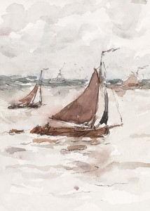 Zeilende Vissersschepen Op De Schelde By Carel Nicolaas Storm-3