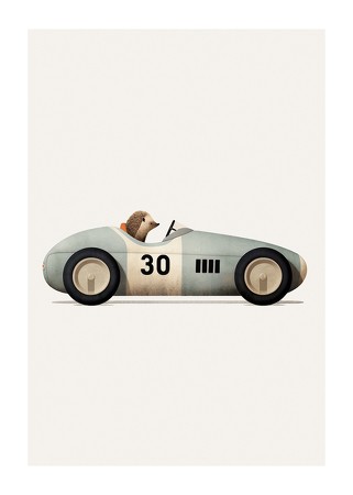 Poster Hedgehog In Toy Car