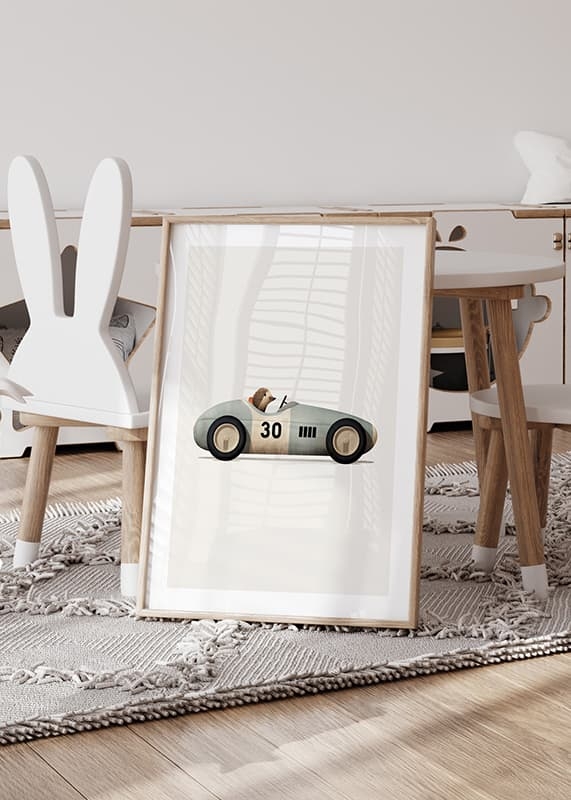Poster Hedgehog In Toy Car crossfade