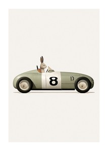 Rabbit In Toy Car-1