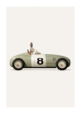 Poster Rabbit In Toy Car