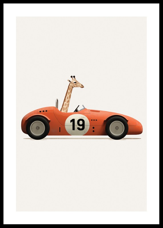 Giraffe In Toy Car-0