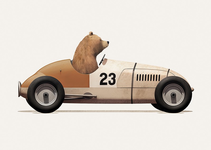 Bear In Toy Car-3